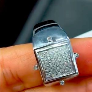 Rea diamond men ring not CZ not moissanite not fake beat gift huge sale limited